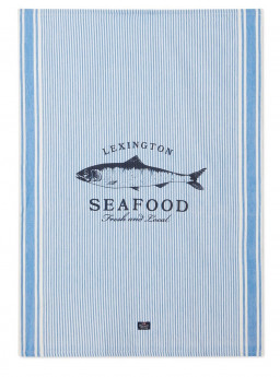 Lexington Geschirrtuch Seafood Streifen blau/weiß
