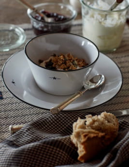 Lexington Dessertteller Stoneware weiß/blau 4er-Set