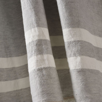 Libeco Leinenplaid Gray Stripe hellgrau-weiß