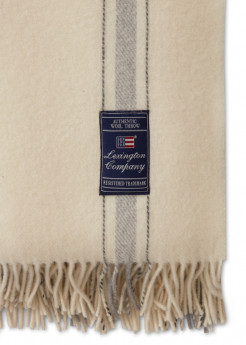 Lexington Decke Wool Throw Streifen off white/grau