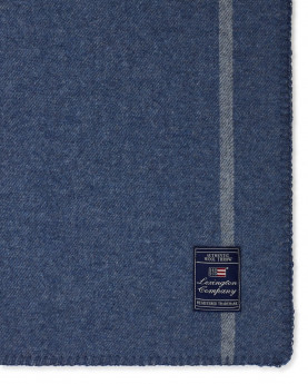 Lexington Decke Wool/Kaschmir Streifen blau/grau